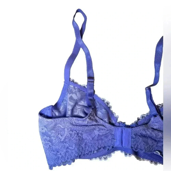 Savage x Fenty Bra 34D Lingerie Rhianna Blue Periwinkle Ombré Lace Underwire - Picture 6 of 8